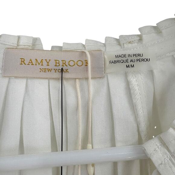 Ramy Brook NEW Dress Raina Cotton-Blend Poplin Mini Cream Size M $395 - Picture 5 of 9